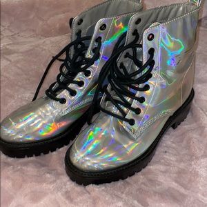 Holographic Combat boots
